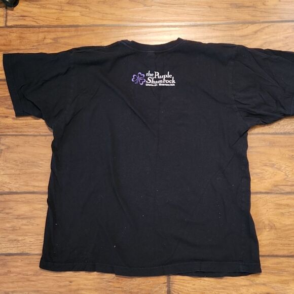 Women's large black short sleeve BOSTON t-shirt by Anvil - Picture 2 of 3